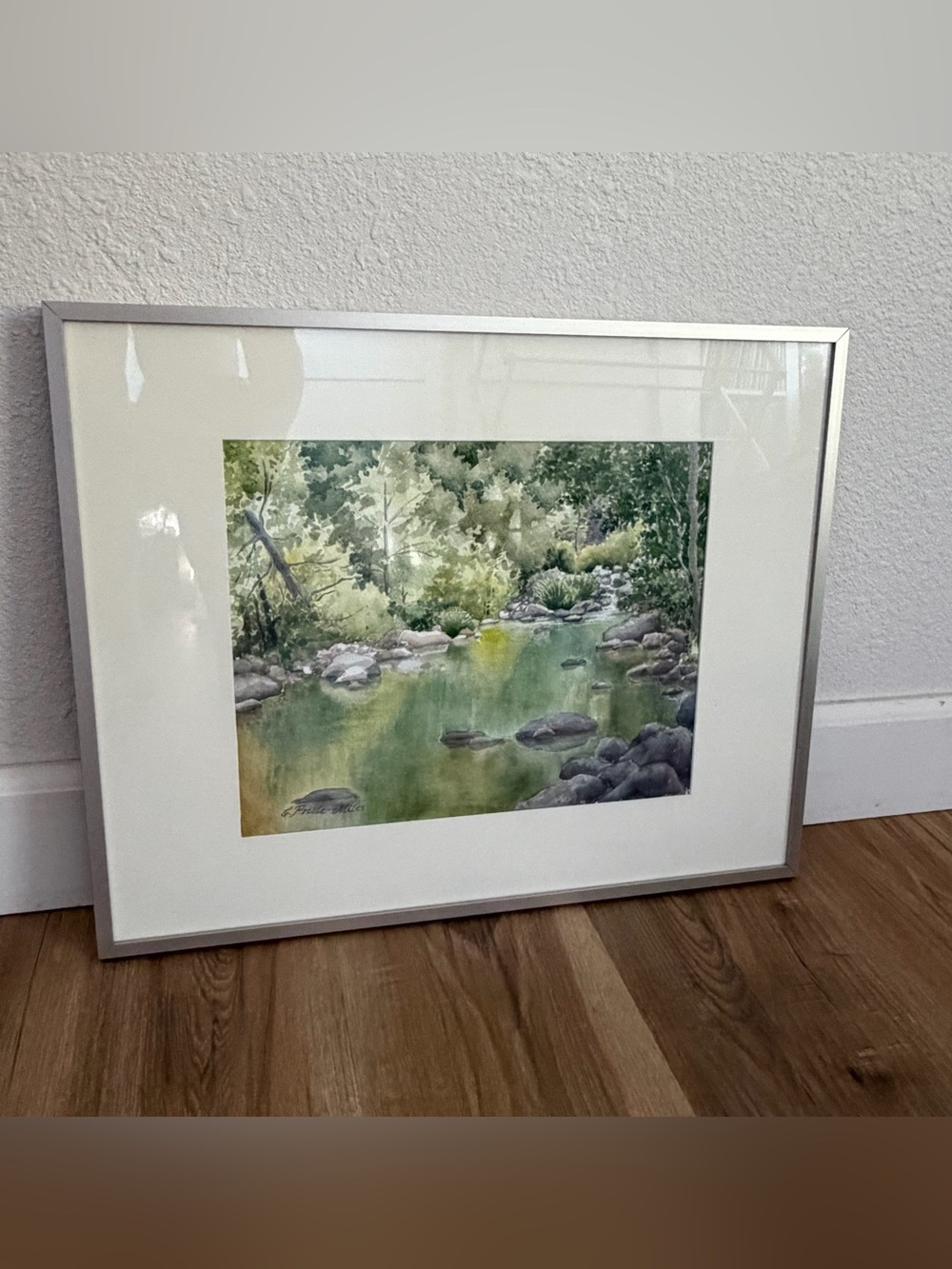 Carol Preble-Miles “Quiet Byway” Framed Green River Landscape Watercolor Art